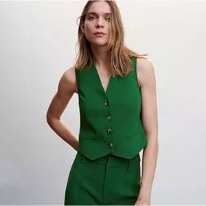 Mango Button Suit Waistcoat